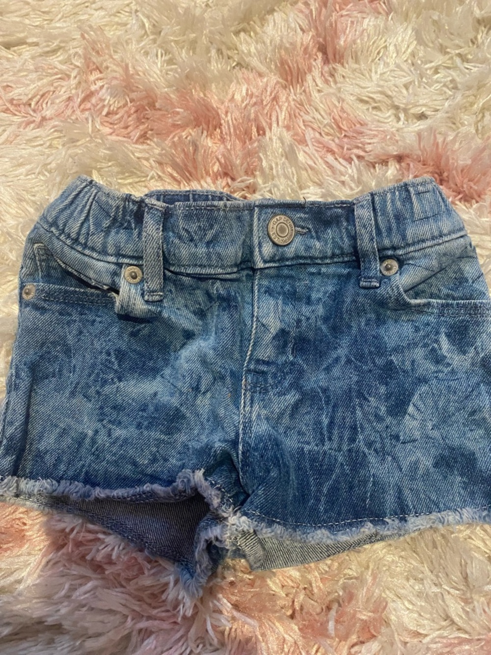 GAP Toddler Acid-Wash Denim Shorties - Light Blue